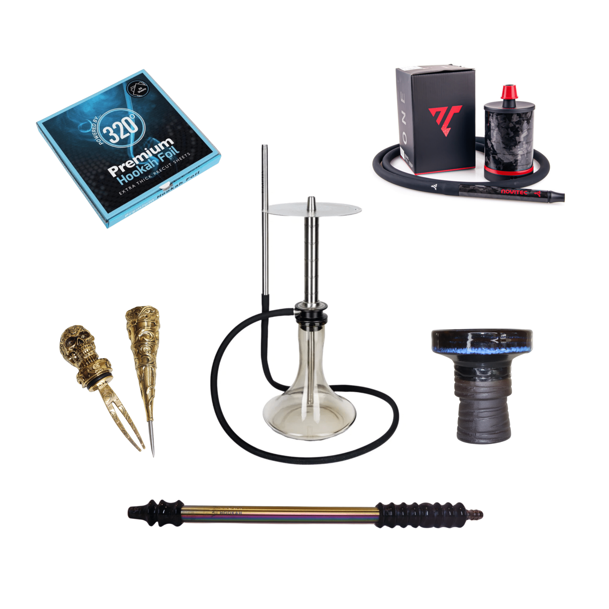 Best of Both Worlds Hookah Bundle - Sentinel - Black - Ocean Blue - Crown Hookah