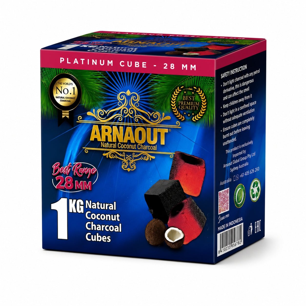 Arnaout Platinum Cube Charcoal - 28mm 1kg - Arnaout