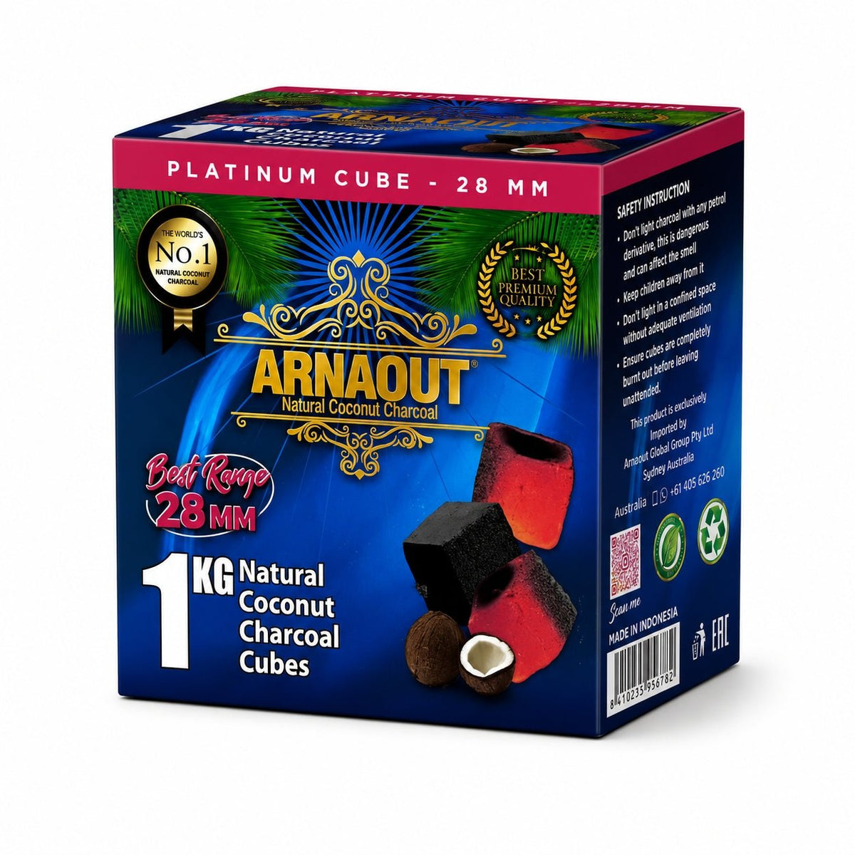 Arnaout Platinum Cube Charcoal - 28mm 1kg - Arnaout