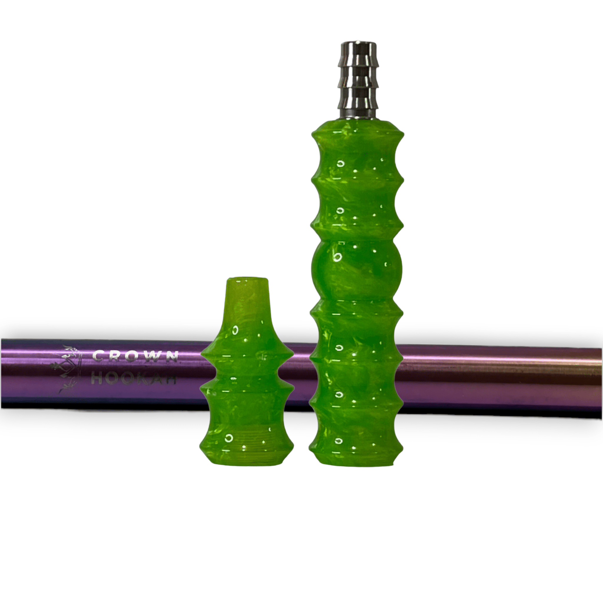 CH Premium Mouthpiece Complete Set - Alien Green - Tempered - Crown Hookah