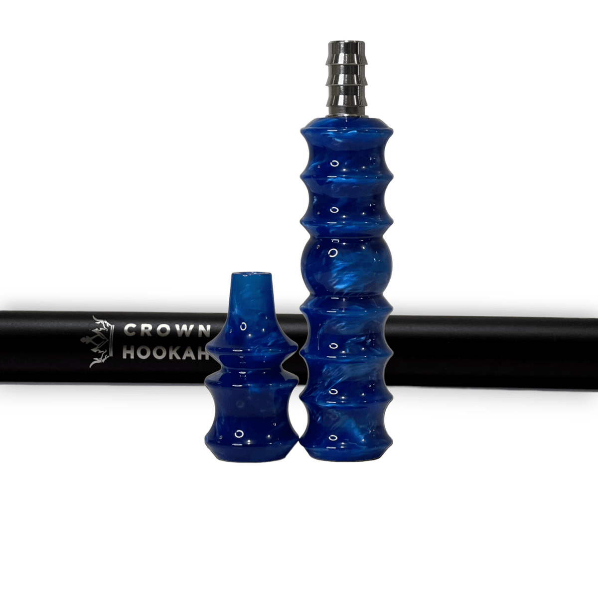 CH Premium Mouthpiece Complete Set - Ocean Blue - Black - Crown Hookah